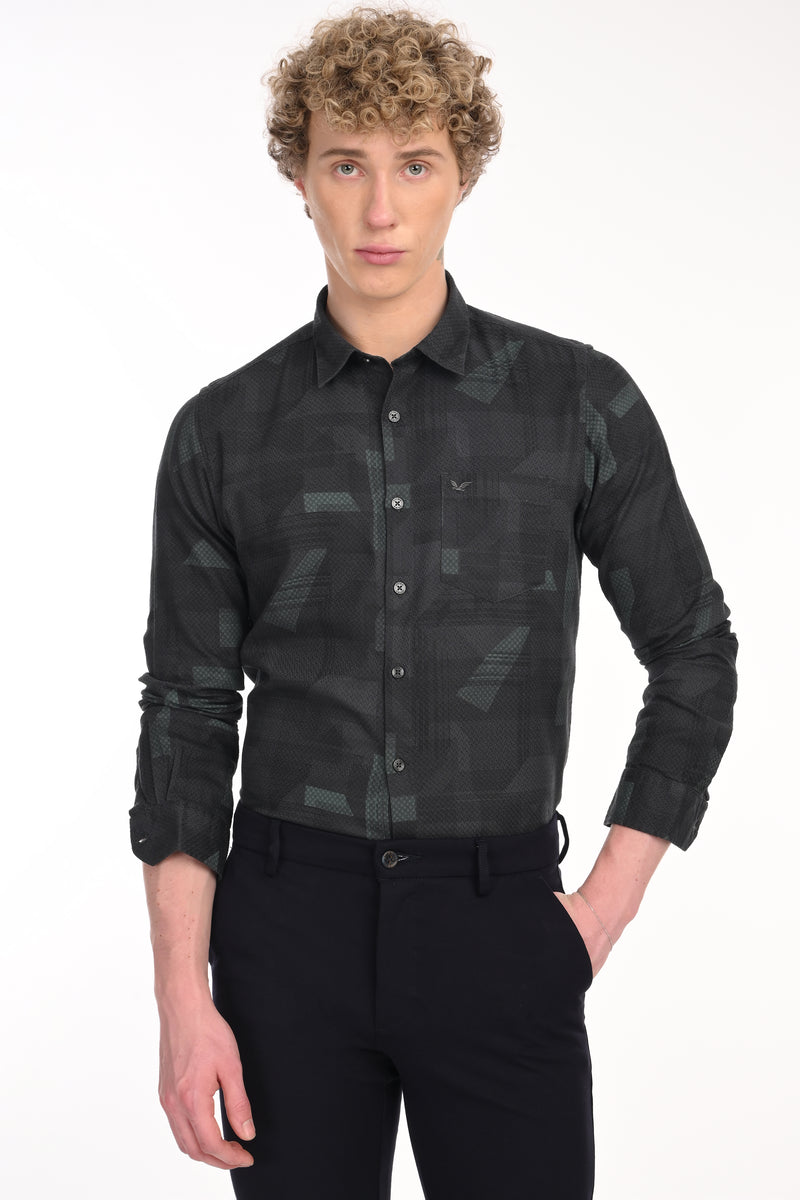 Premium Textured Printed Shirt