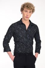 Premium Stretch Cotton Textured Printed Shirt