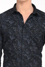 Premium Stretch Cotton Textured Printed Shirt