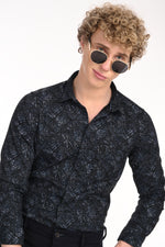 Premium Stretch Cotton Textured Printed Shirt