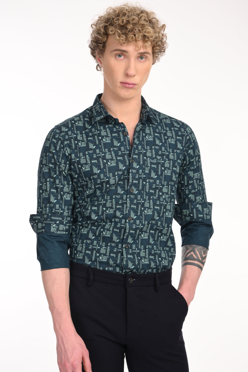 Premium Textured Printed Shirt