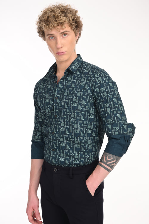 Premium Textured Printed Shirt