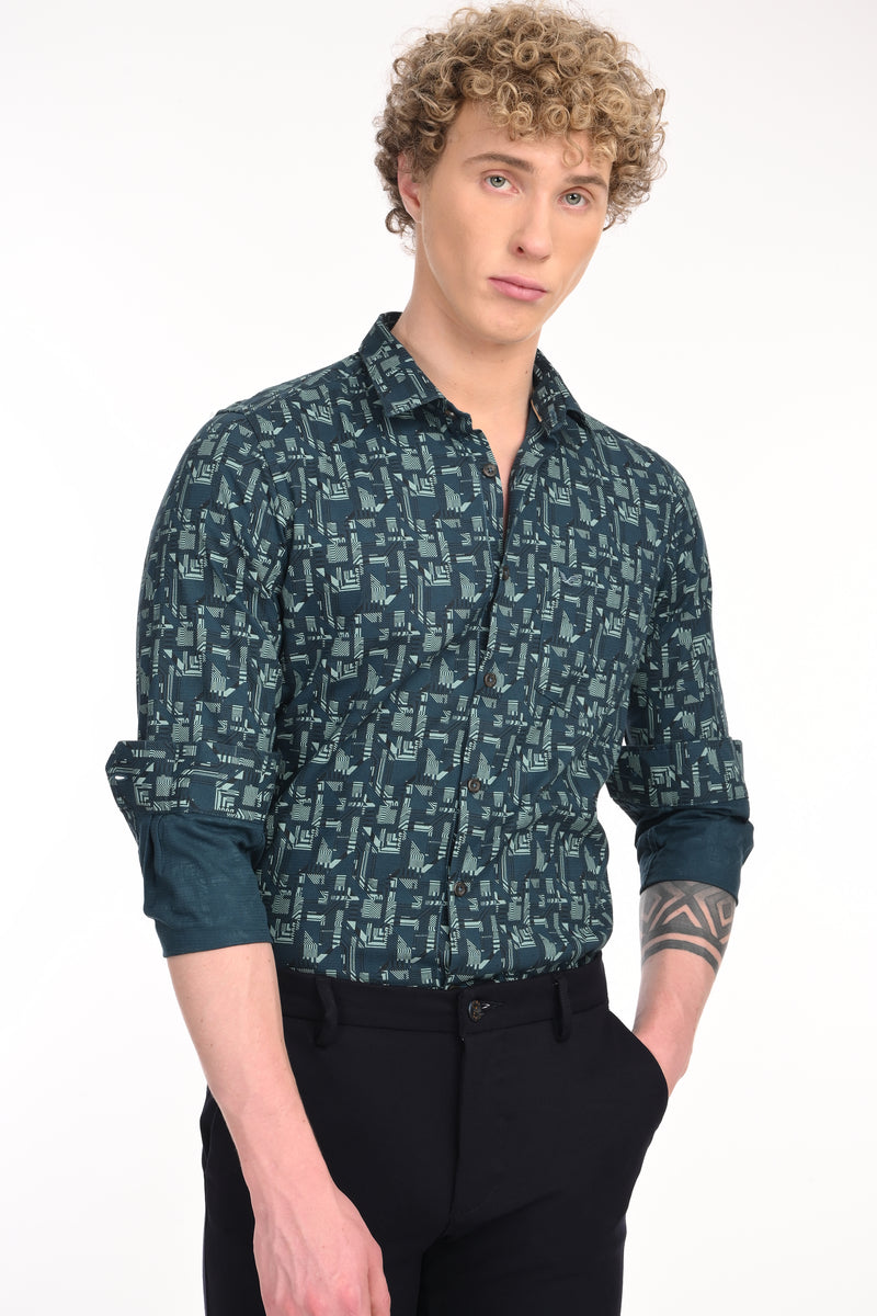 Premium Textured Printed Shirt