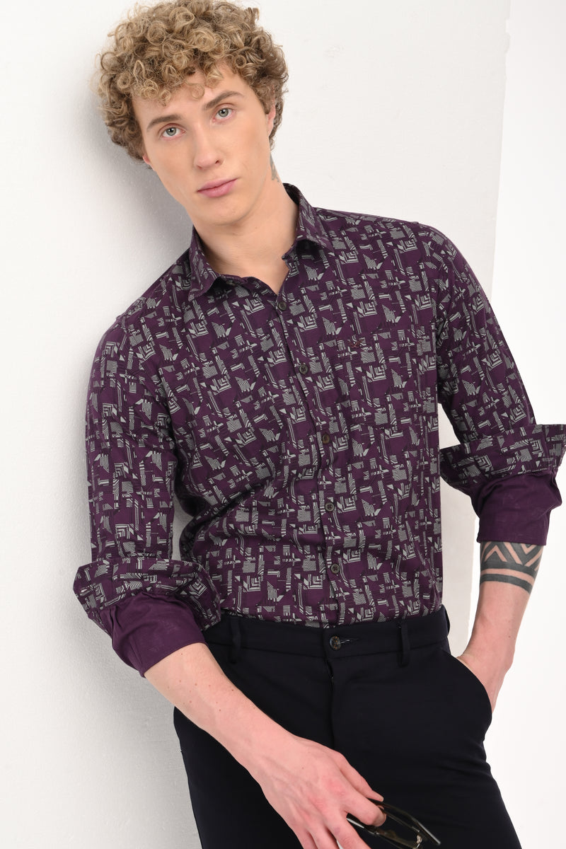 Premium Textured Printed Shirt