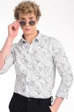Premium Stretch Cotton Textured Printed Shirt
