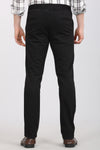 Black Solid Textured Stretch Trouser