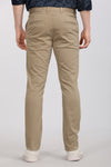 Khaki Solid Textured Stretch Trouser