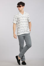 Slim Fit Printed Cuban Collar Shirt