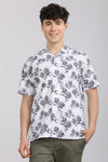 Slim Fit Printed Cuban Collar Shirt