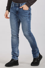 Indigo Dark Blue Five Pocket Knitted Jeans