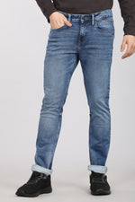 Indigo Dark Blue Five Pocket Knitted Jeans