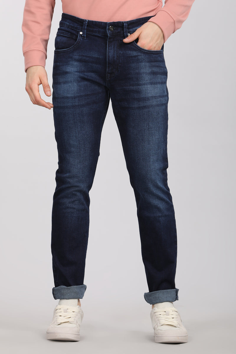 Deep Blue Five Pocket Twill Jeans