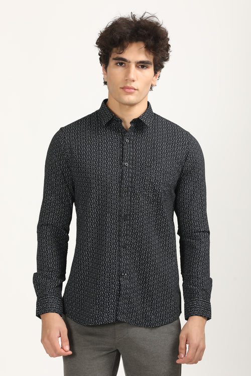 Slim Fit Oxford Printed Shirt