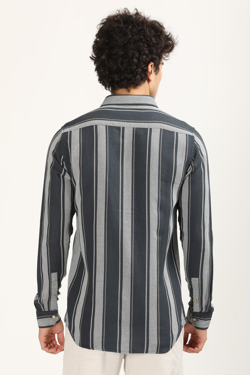 Premium Cotton Textured Stripe Shirt