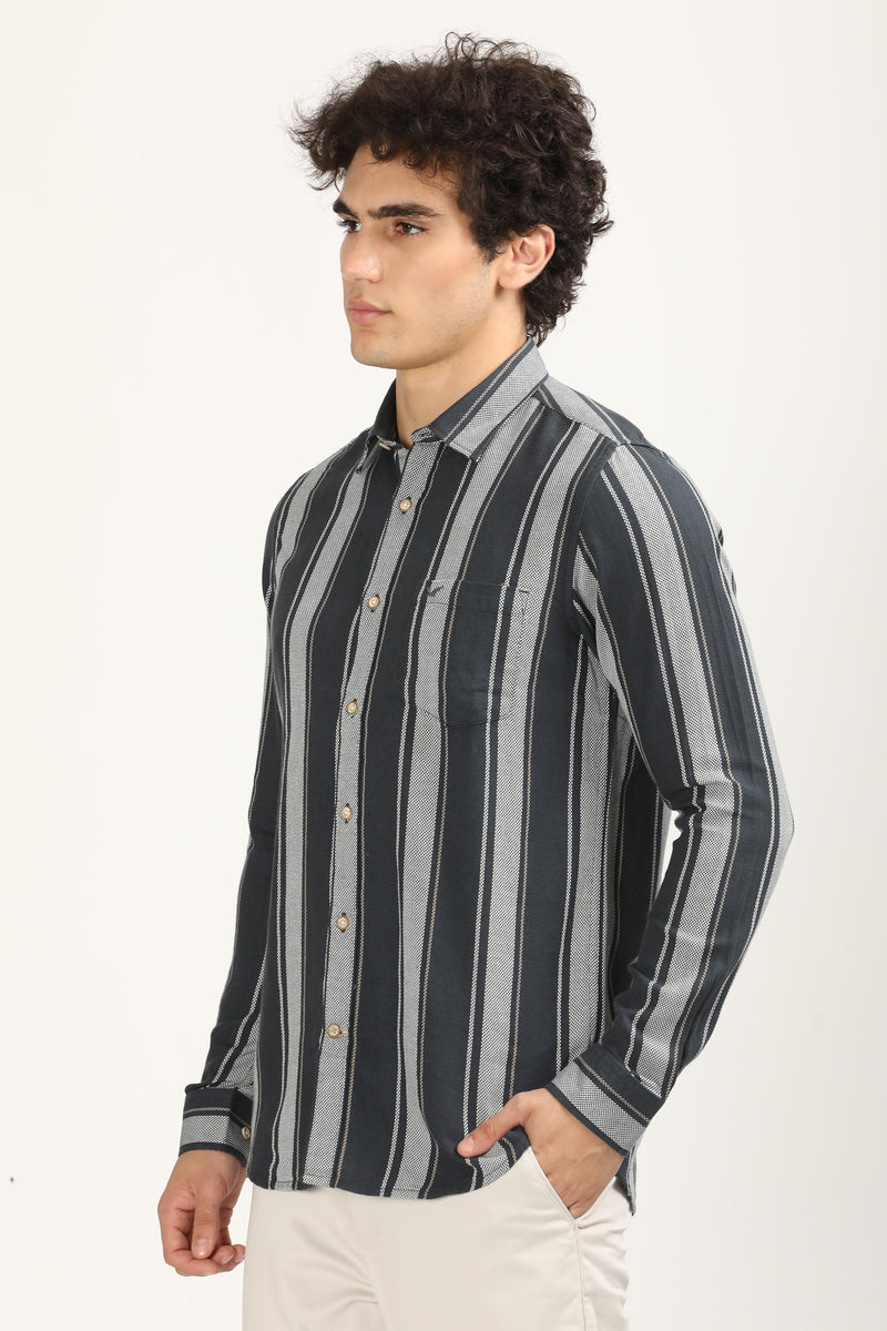 Premium Cotton Textured Stripe Shirt