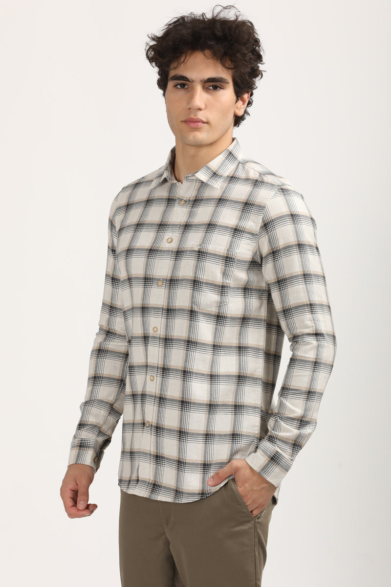 Smart Casual Check Slim Fit Shirt