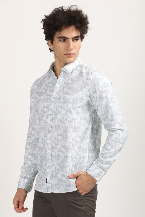 Smart Casual Premium Cotton Printed Shirt