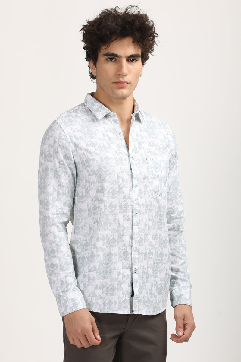 Smart Casual Premium Cotton Printed Shirt