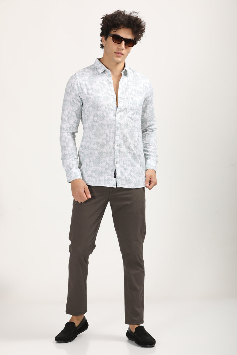 Smart Casual Premium Cotton Printed Shirt