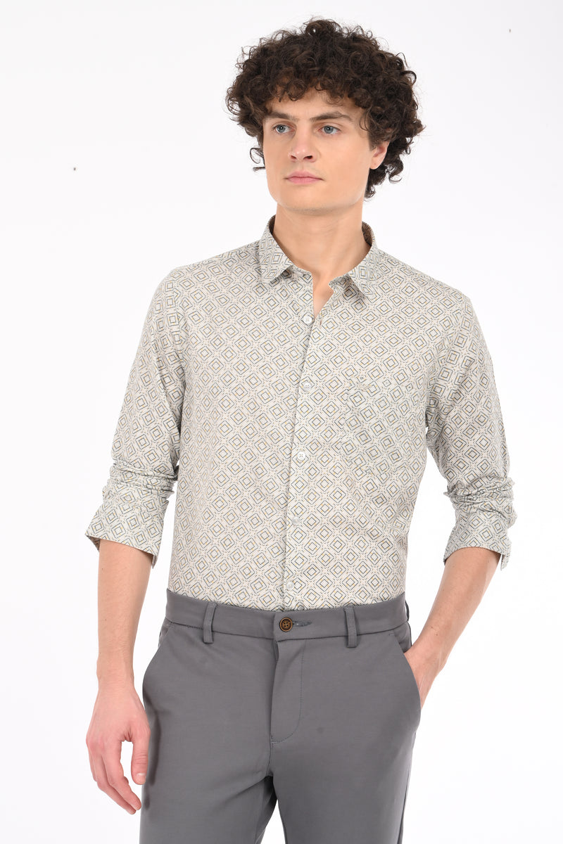 Premium Giza Satin Printed Shirt
