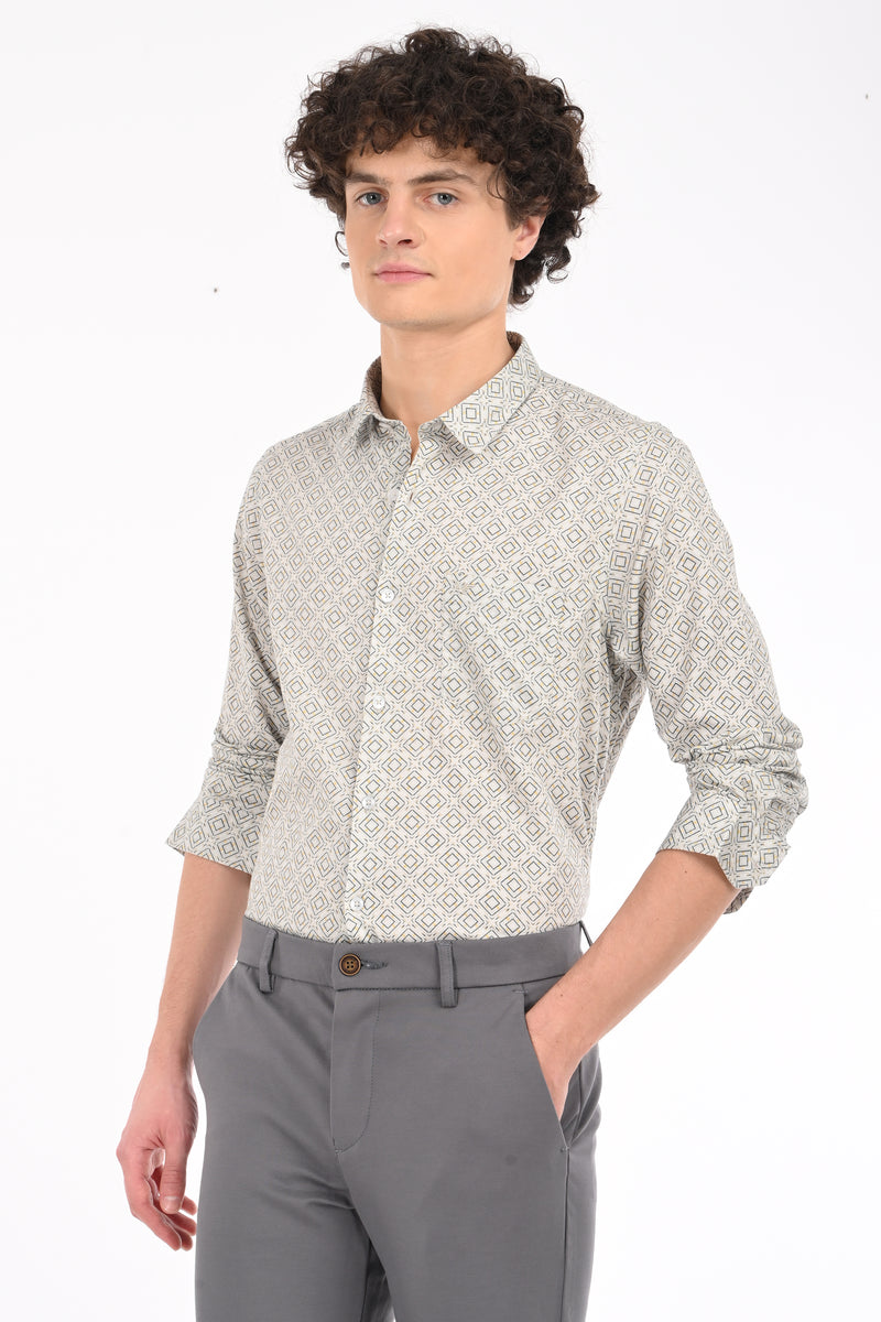 Premium Giza Satin Printed Shirt