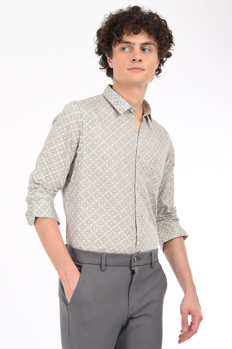 Premium Giza Satin Printed Shirt