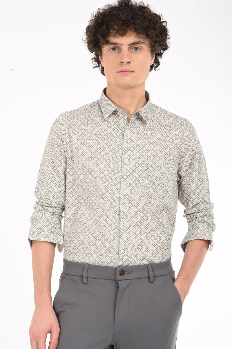 Premium Giza Satin Printed Shirt