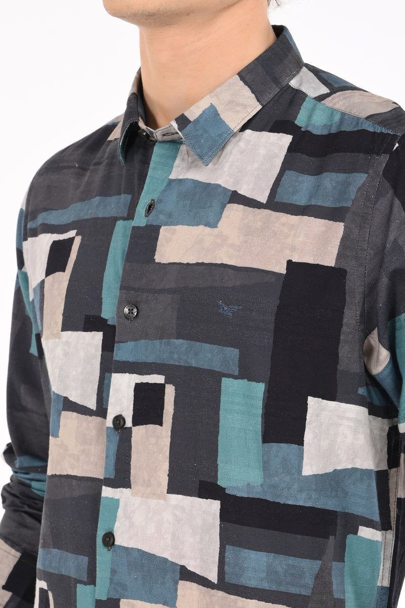 Textured Cotton Printed Shirt