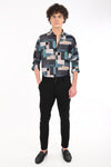 Textured Cotton Printed Shirt