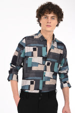 Textured Cotton Printed Shirt