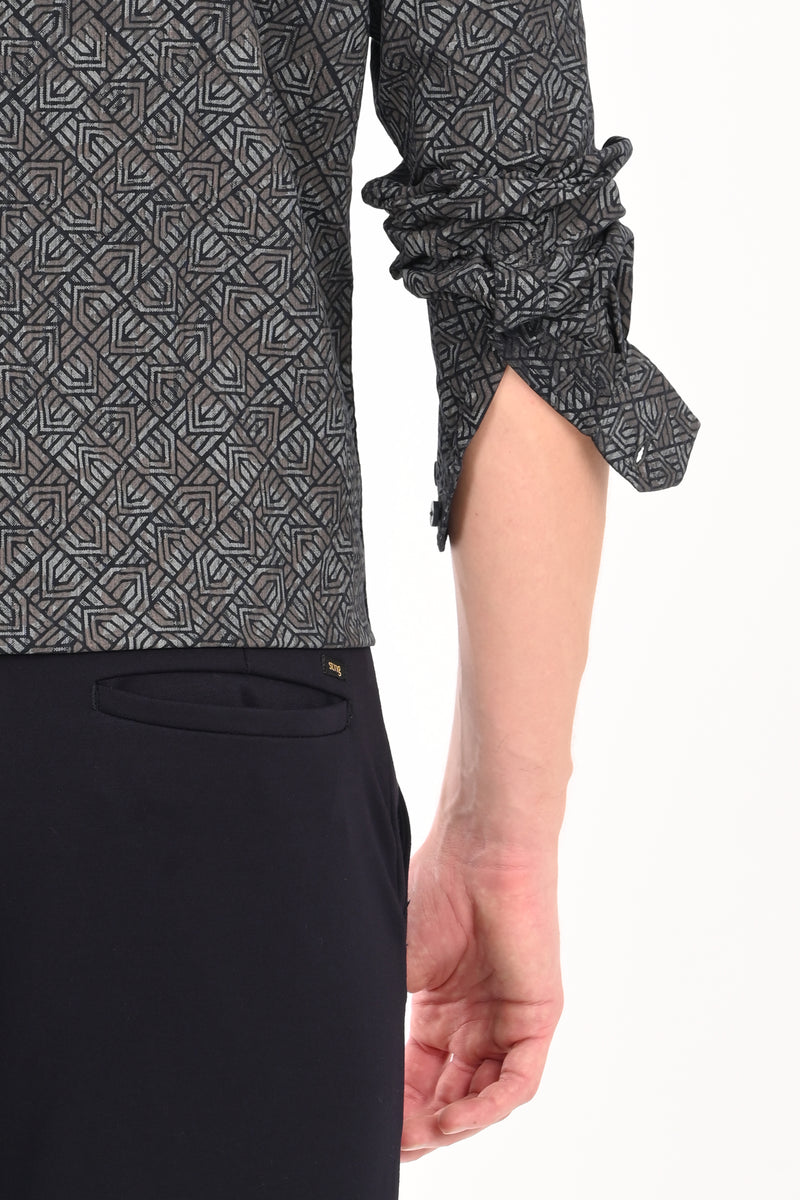 Textured Cotton Printed Shirt