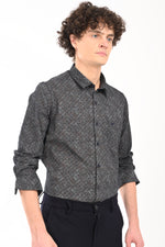 Textured Cotton Printed Shirt