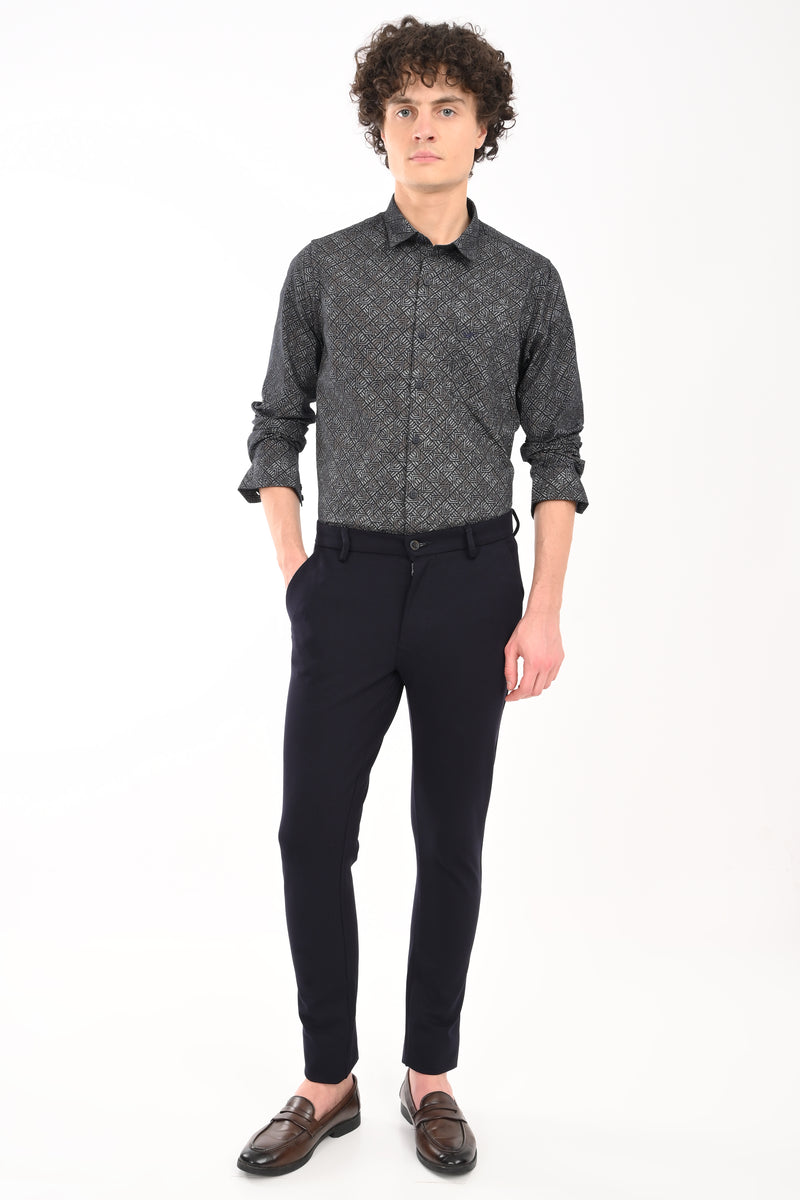 Textured Cotton Printed Shirt
