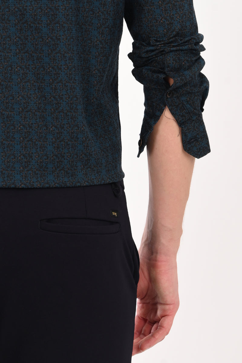 Partywear Textured Printed Shirt