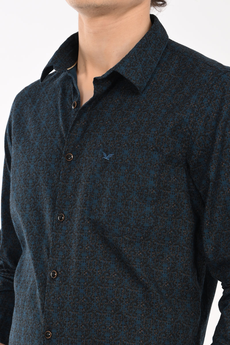 Partywear Textured Printed Shirt