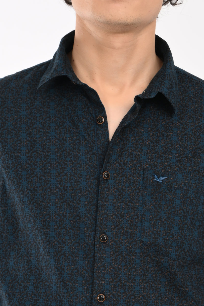 Partywear Textured Printed Shirt