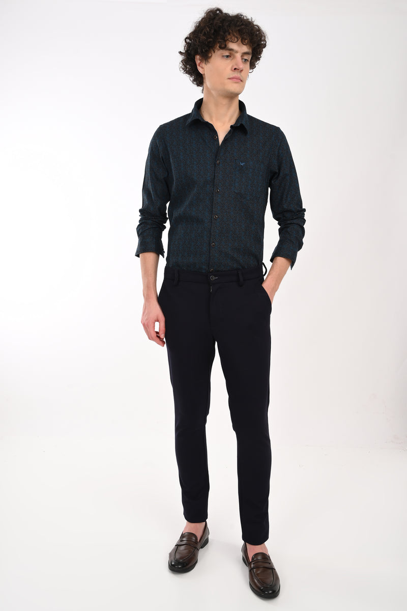 Partywear Textured Printed Shirt