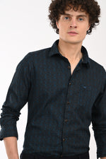 Partywear Textured Printed Shirt