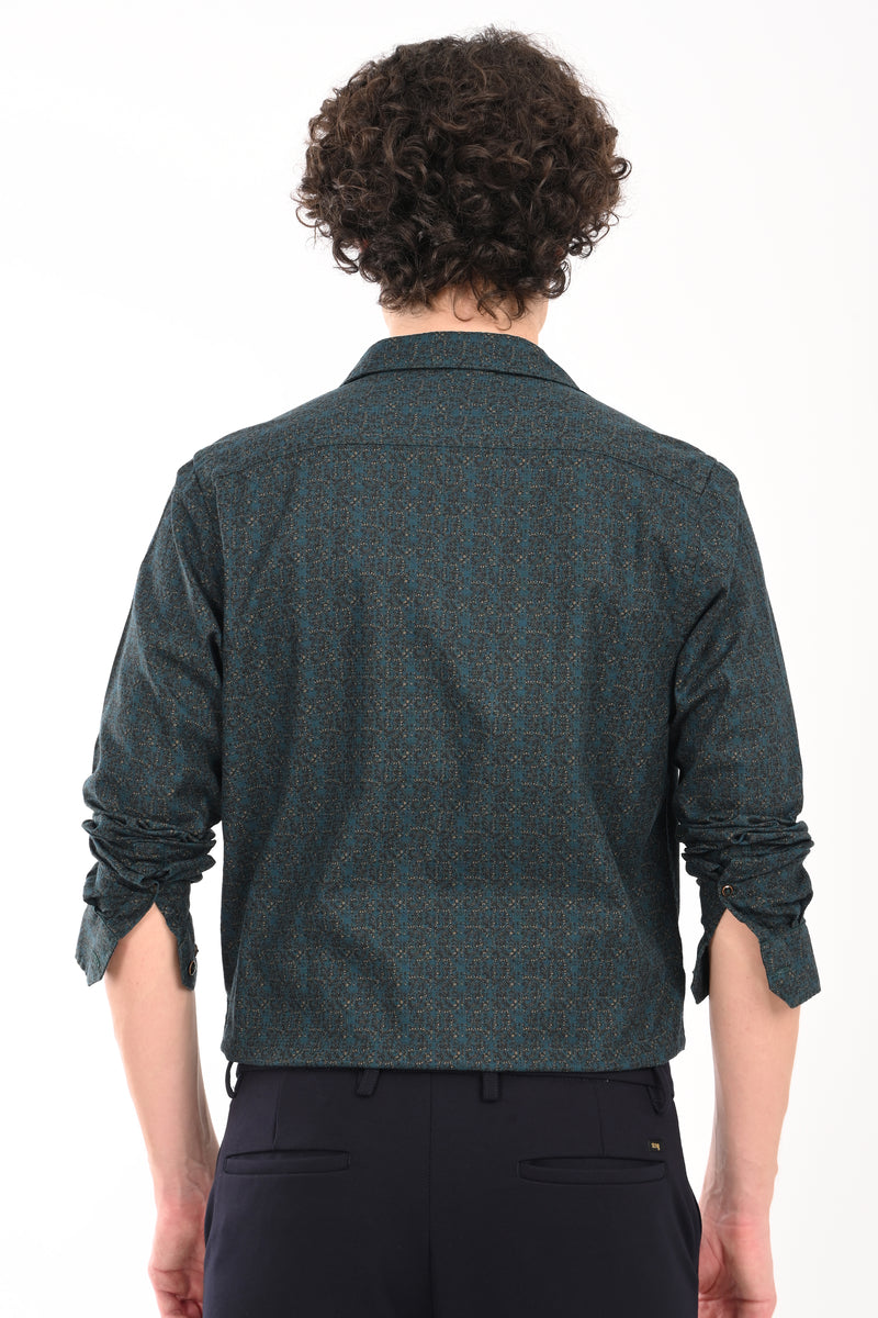 Partywear Textured Printed Shirt