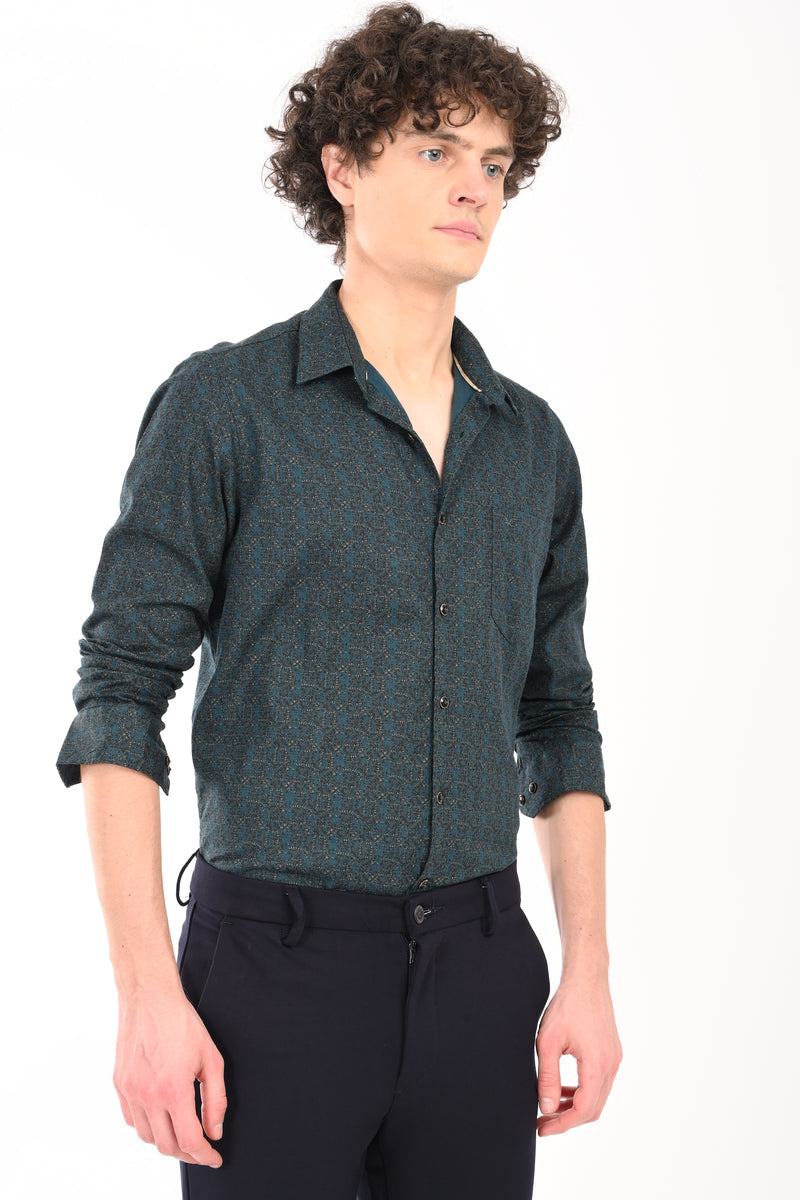 Partywear Textured Printed Shirt