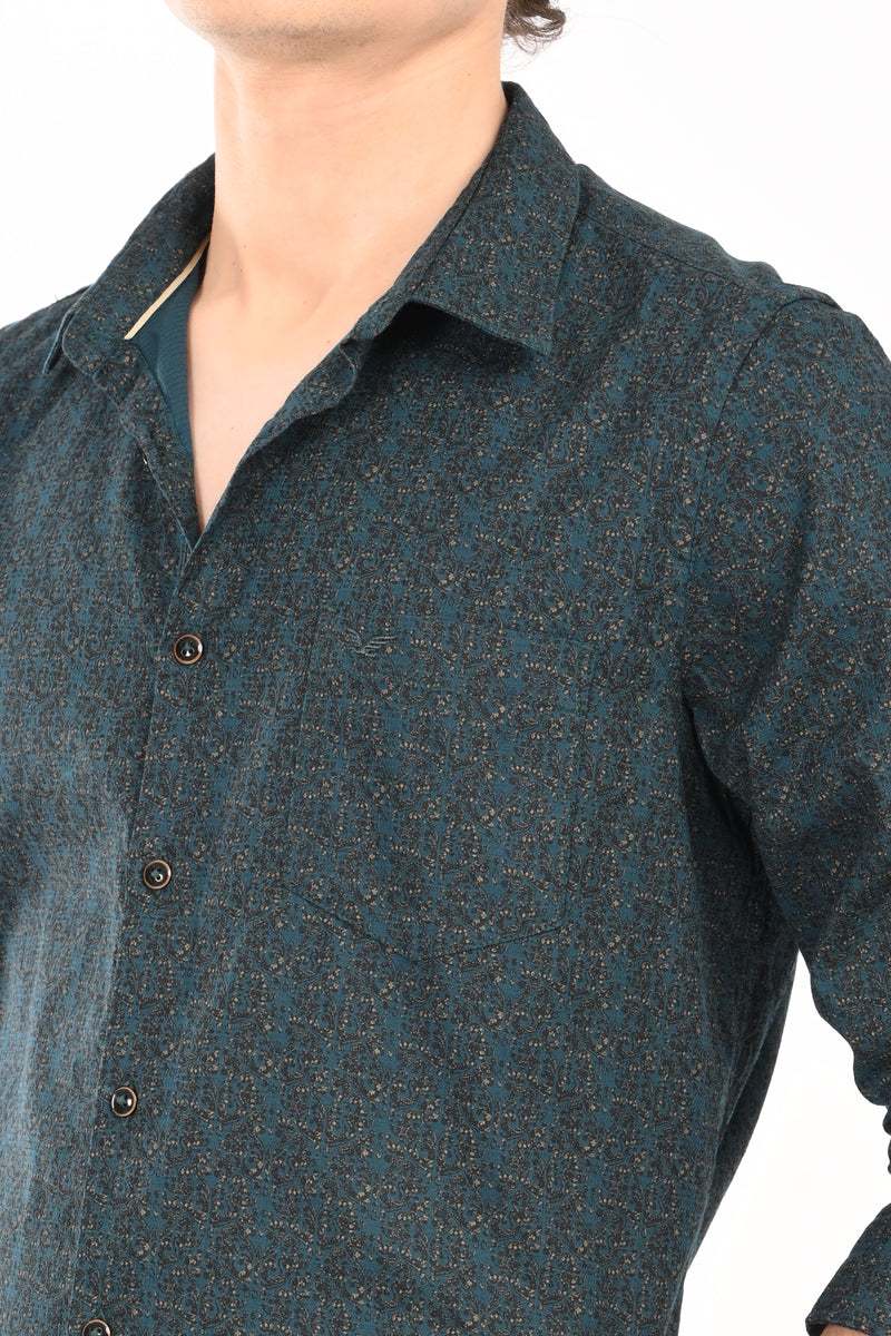 Partywear Textured Printed Shirt