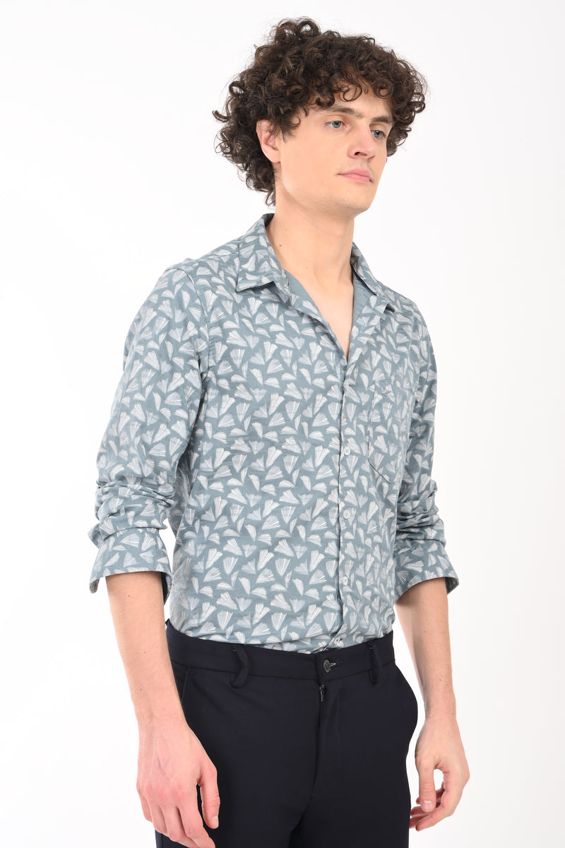 Workwear Textured Printed Shirt