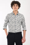 Oxford Stretch Cotton Printed Shirt