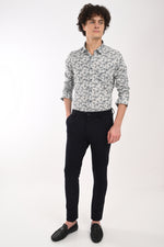 Oxford Stretch Cotton Printed Shirt