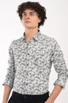 Oxford Stretch Cotton Printed Shirt