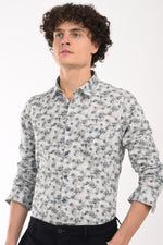 Oxford Stretch Cotton Printed Shirt
