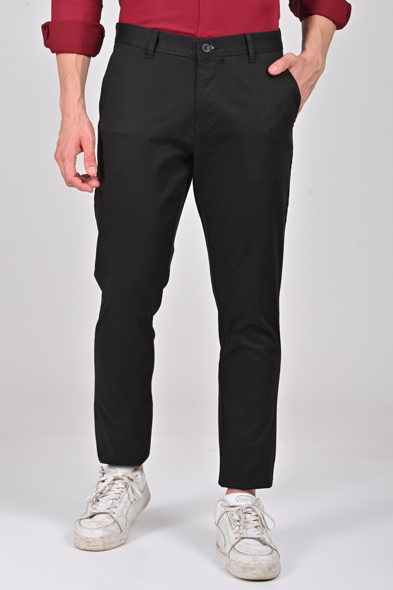 Black Premium Stretch Cotton Trouser