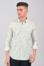 Light Green Weekend Cotton Printed Shirt