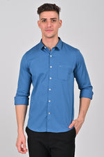 Blue Turquoise Premium Stretch Satin Shirt