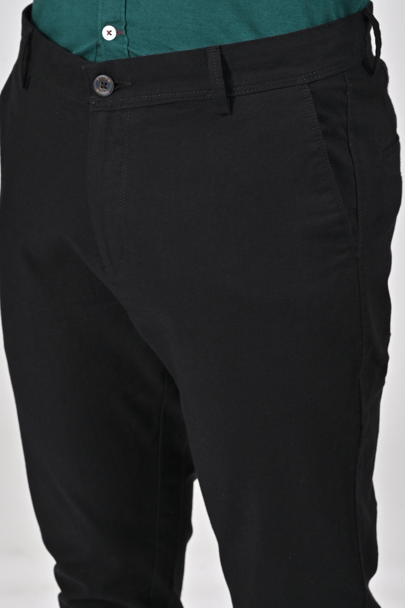 Black Premium Cotton Linen Trouser